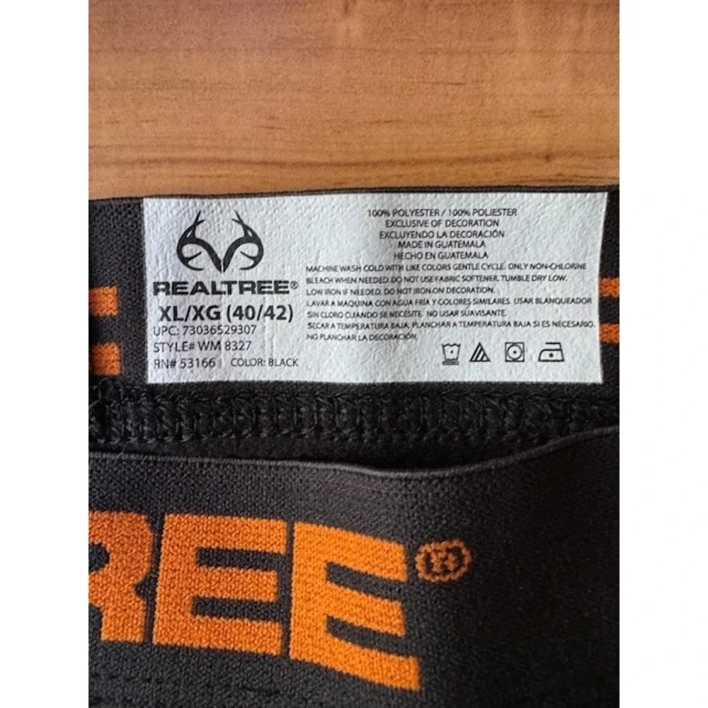 Realtree Mens XL Black Base Layer Pants Thermal‎ Hunting Outdoors Fleece Lined